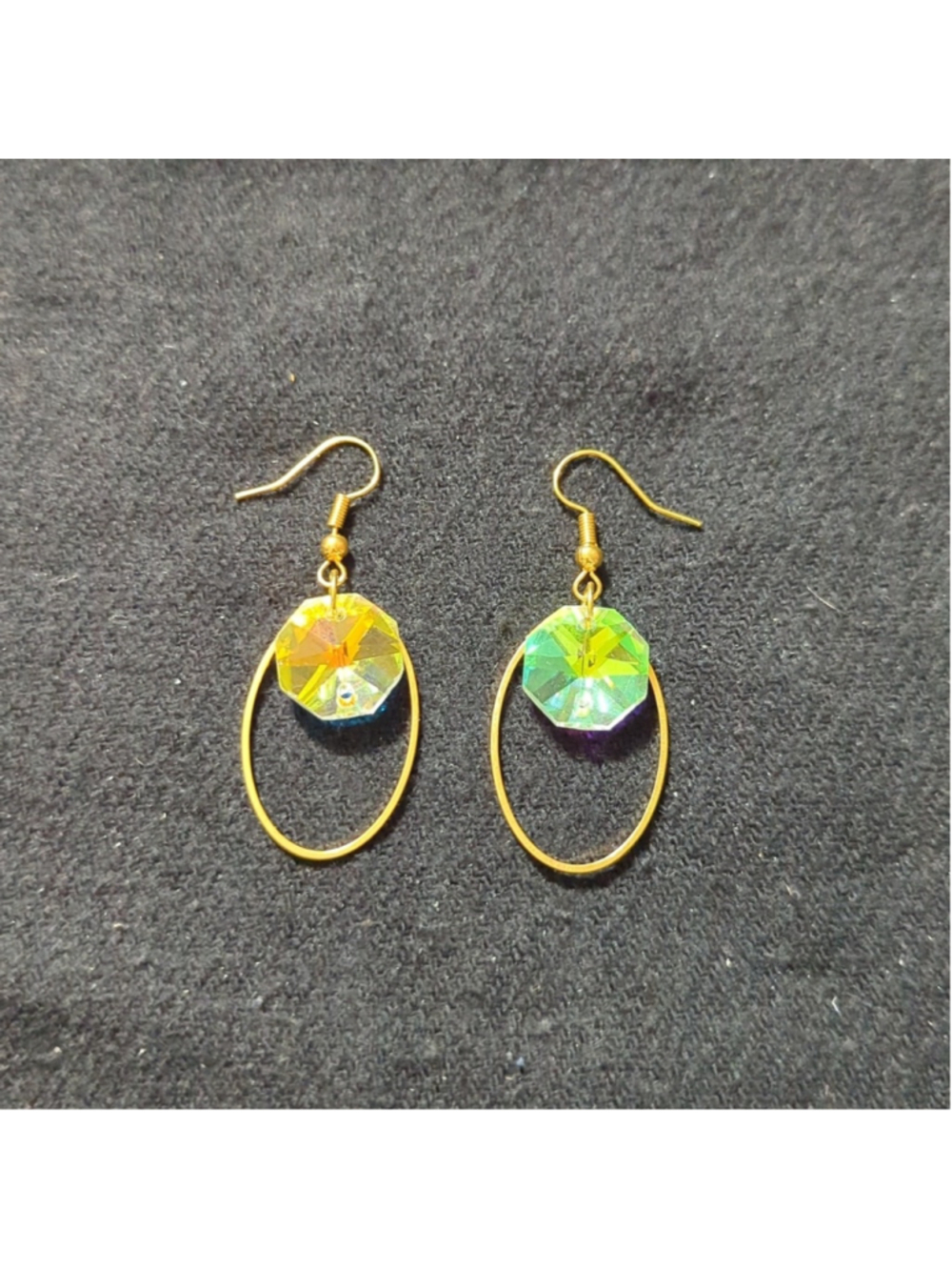 Gold Tone Crystal Dangle Drop Statement Earrings